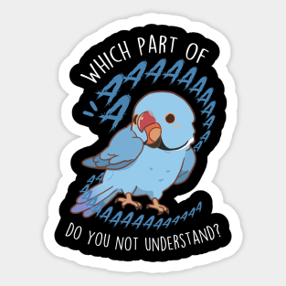 Blue Indian Ringneck Parrot Aaaa Sticker